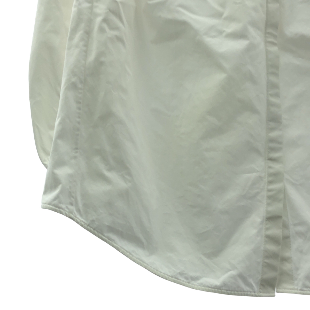 JIL SANDER / ジルサンダー コットン バンドカラー ギャザー パフスリーブ ブラウス