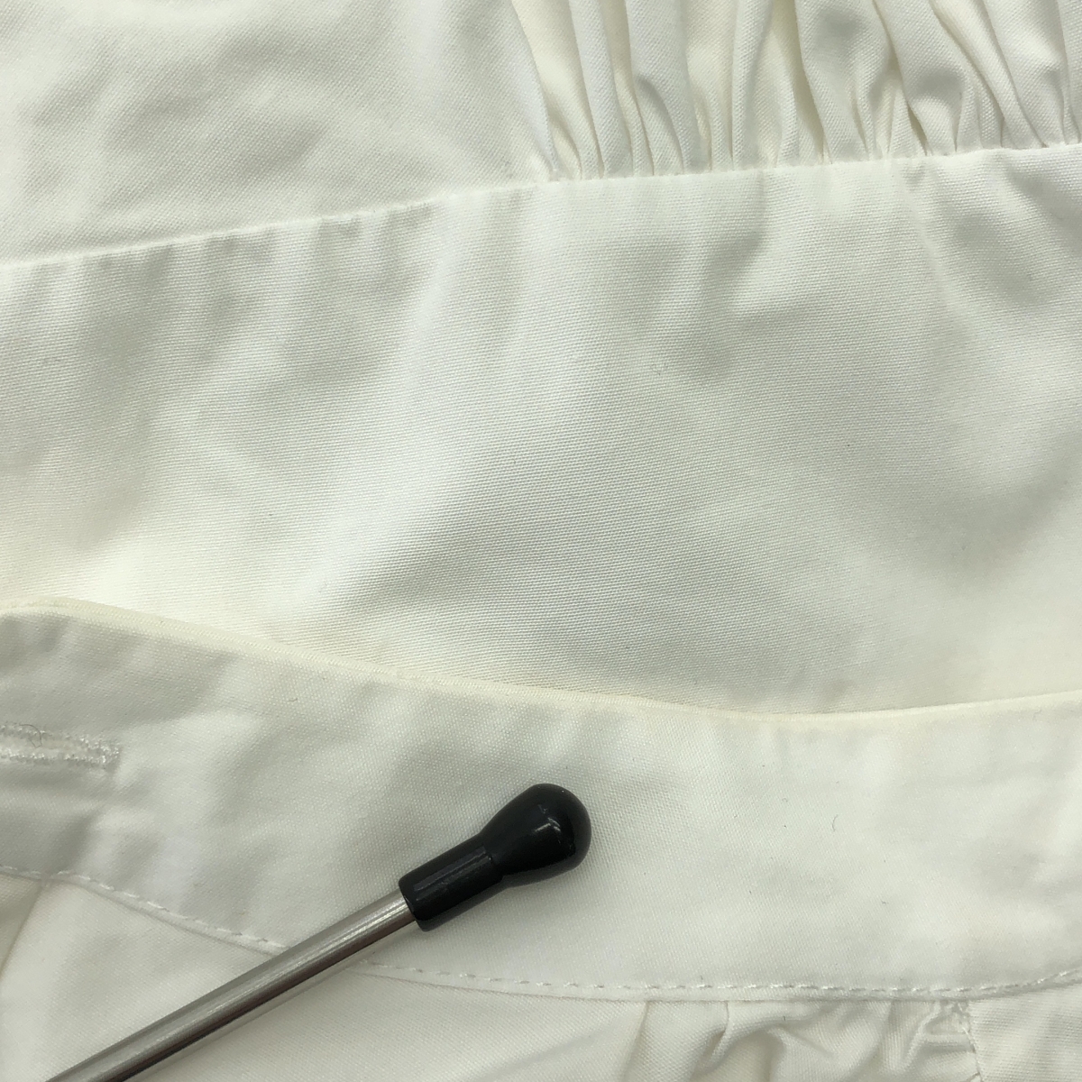 JIL SANDER / ジルサンダー コットン バンドカラー ギャザー パフスリーブ ブラウス