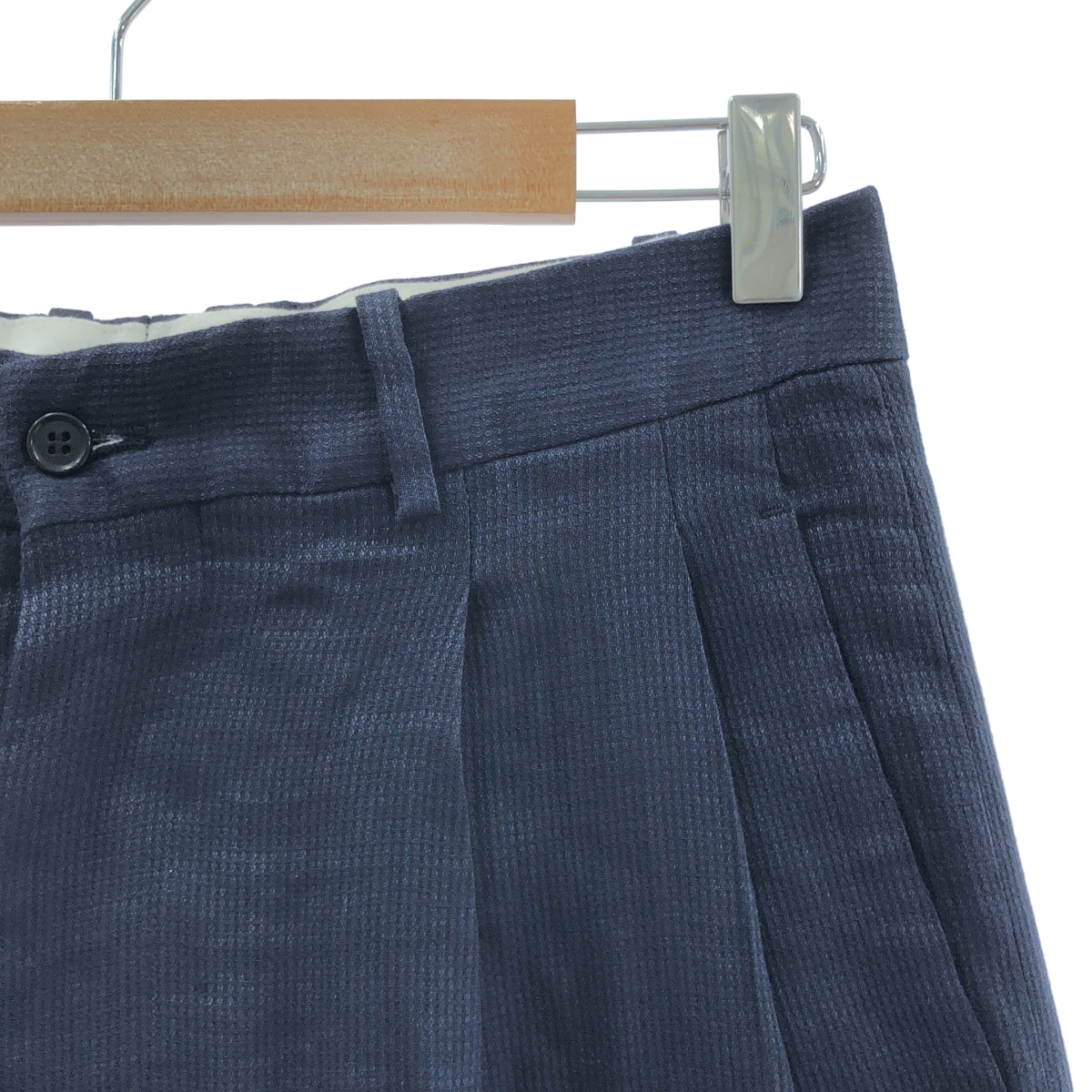 HED MAYNER / ヘドメイナー Elongated Trousers リネン ウール 2タック ワイドスラックス