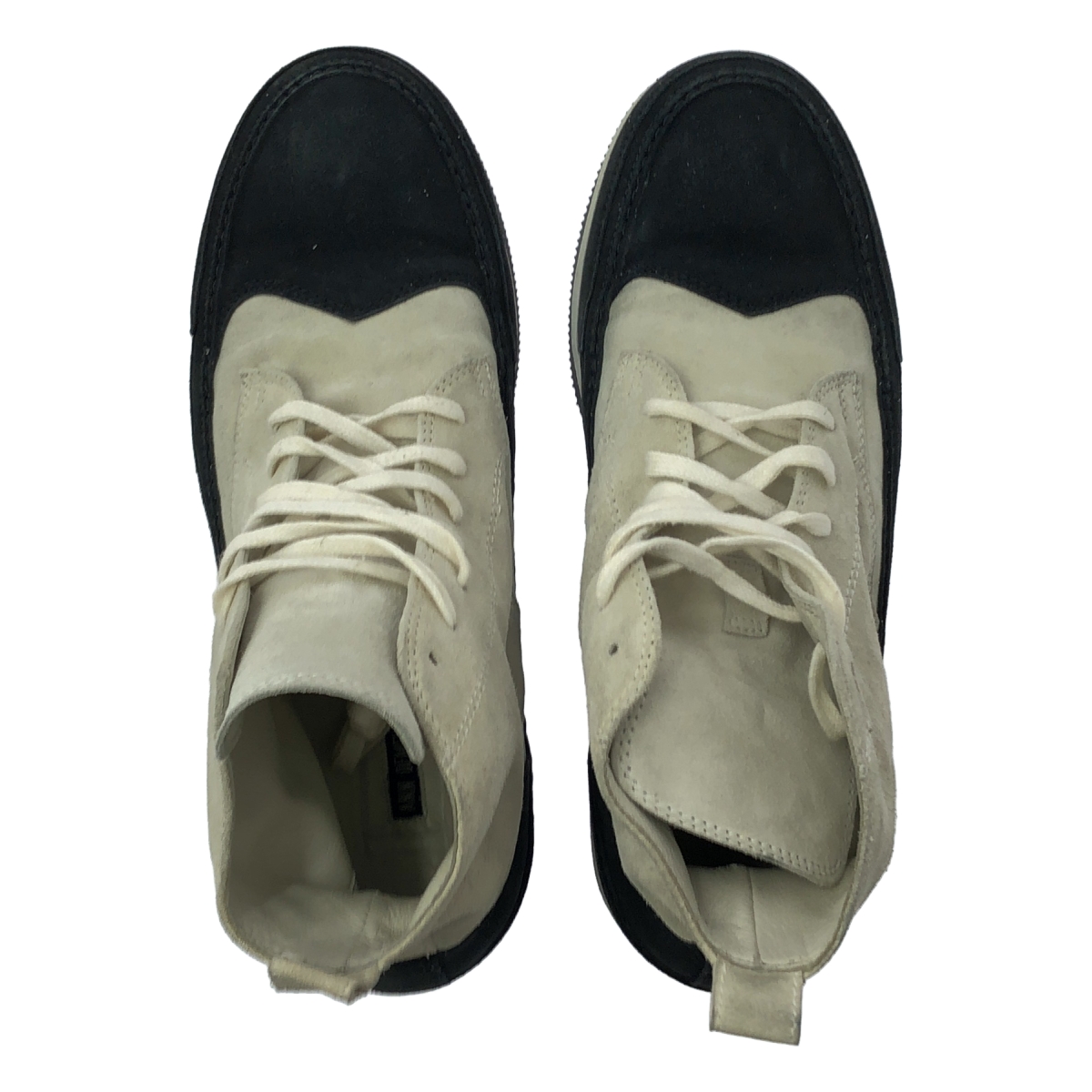 ANN DEMEULEMEESTER / アンドゥムルメステール レザー バイカラー レースアップ スニーカー