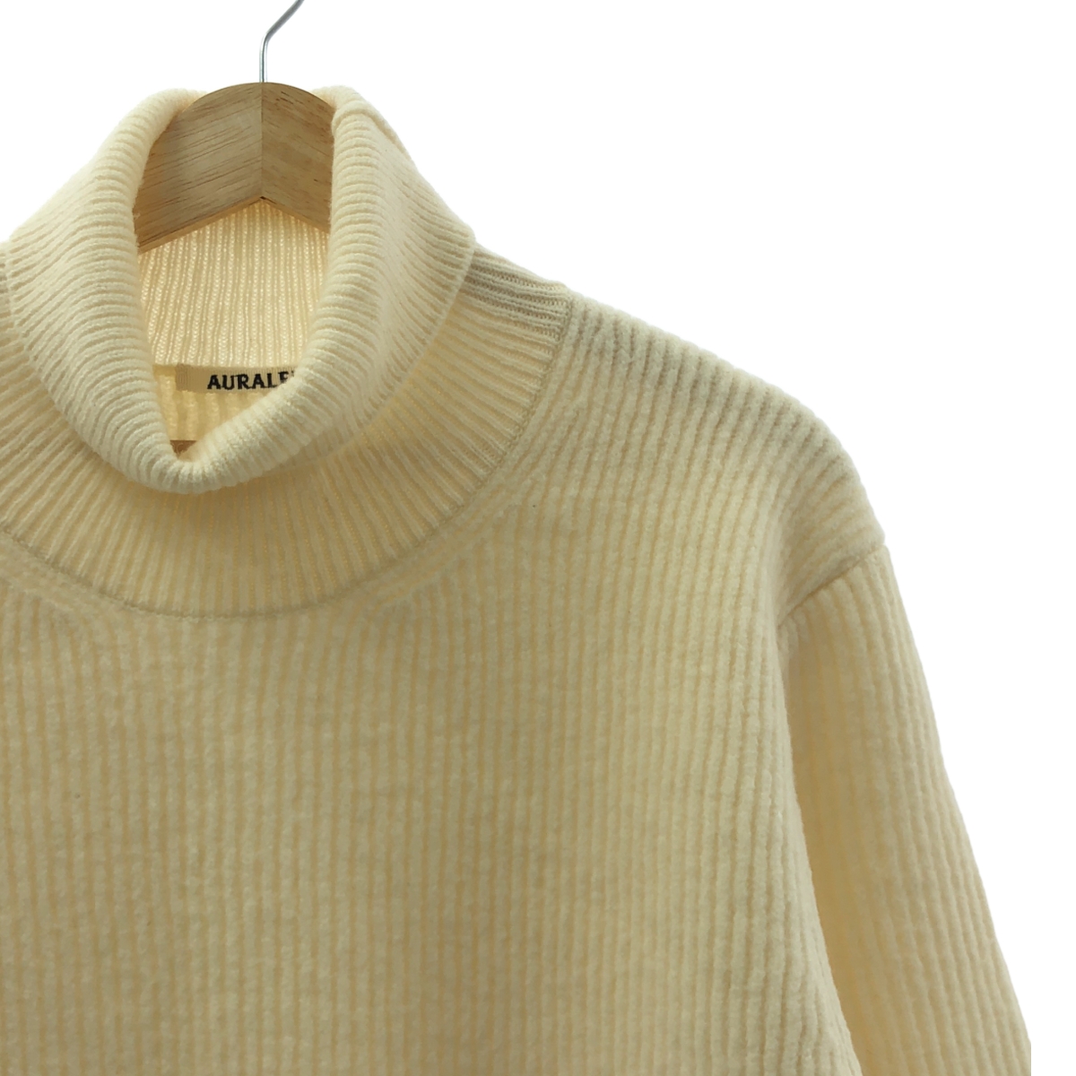 AURALEE / オーラリー MILLED FRENCH MERINO RIB KNIT TURTLE ミルド フレンチメリノ リブニット タートルネック