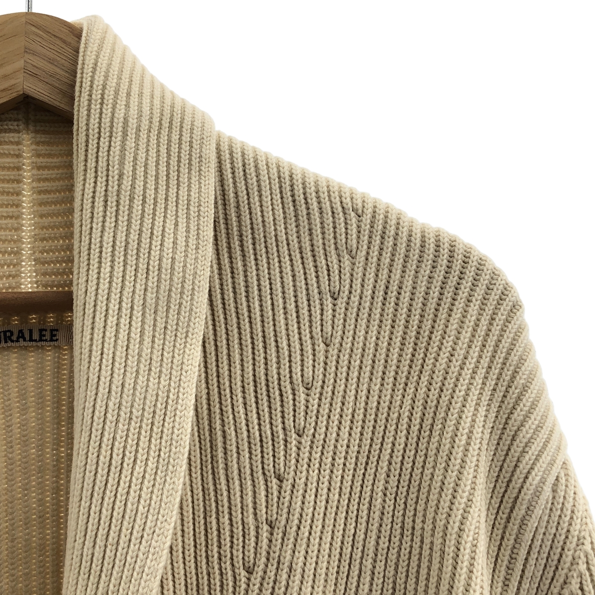AURALEE / オーラリー リブ ニット ショールカラー カーディガン