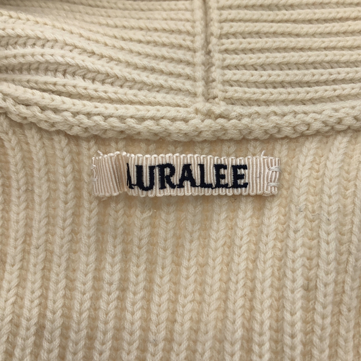 AURALEE / オーラリー リブ ニット ショールカラー カーディガン