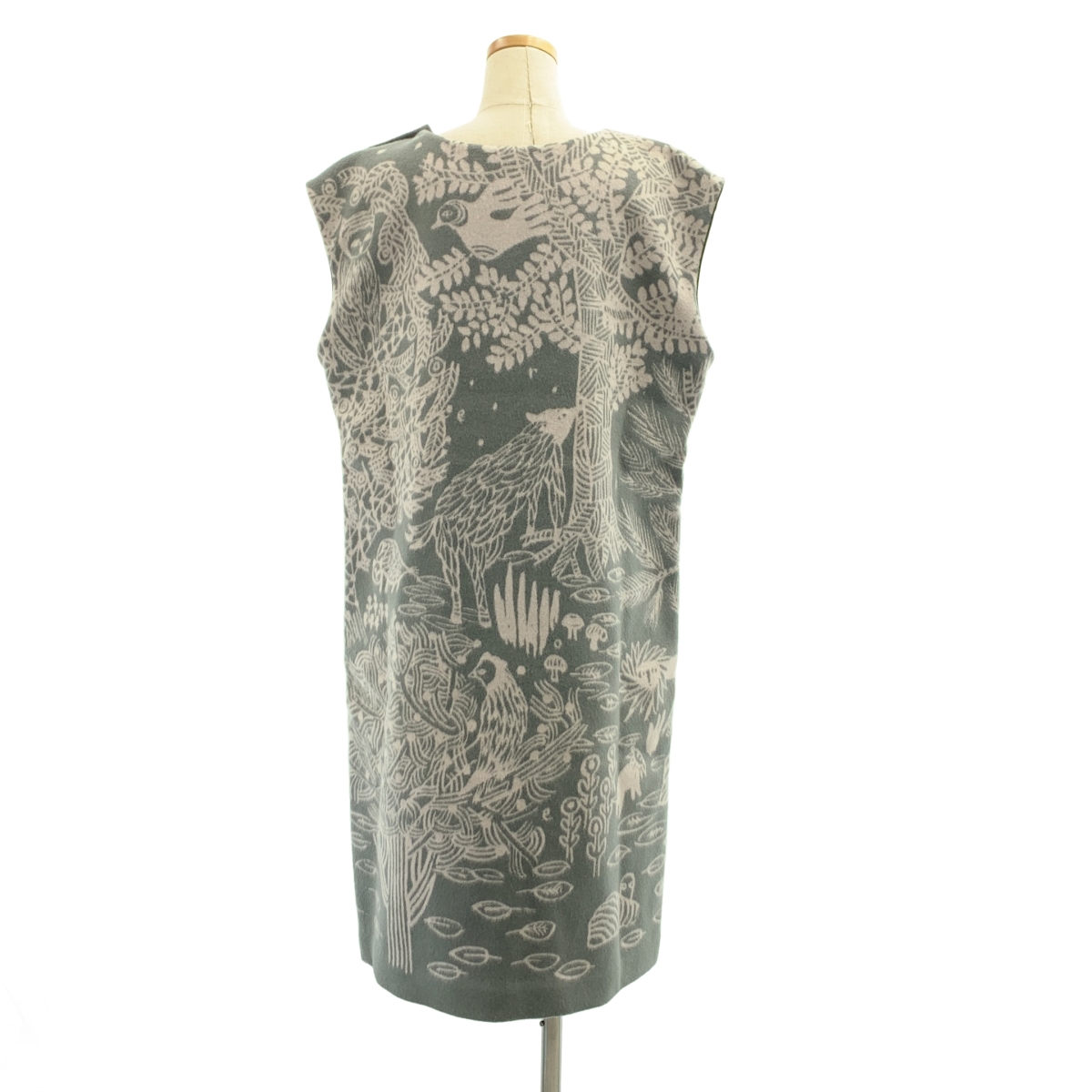 mina perhonen / ミナペルホネン imagine ウールメルトン 総柄 ワイド ノースリーブワンピース