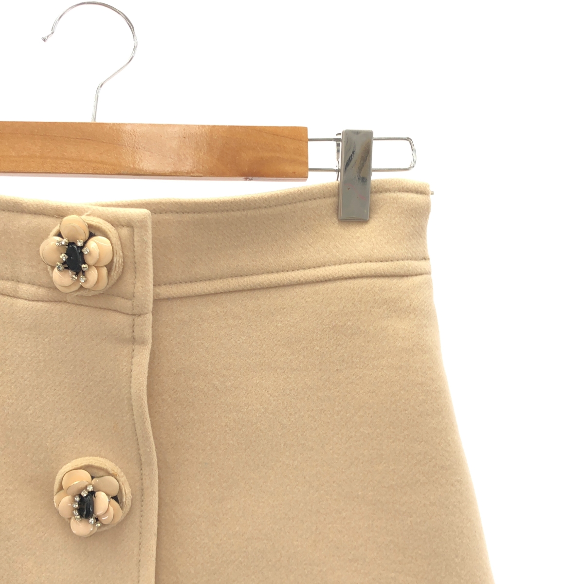 miu miu / ミュウミュウ フラワーボタン ウール スカート