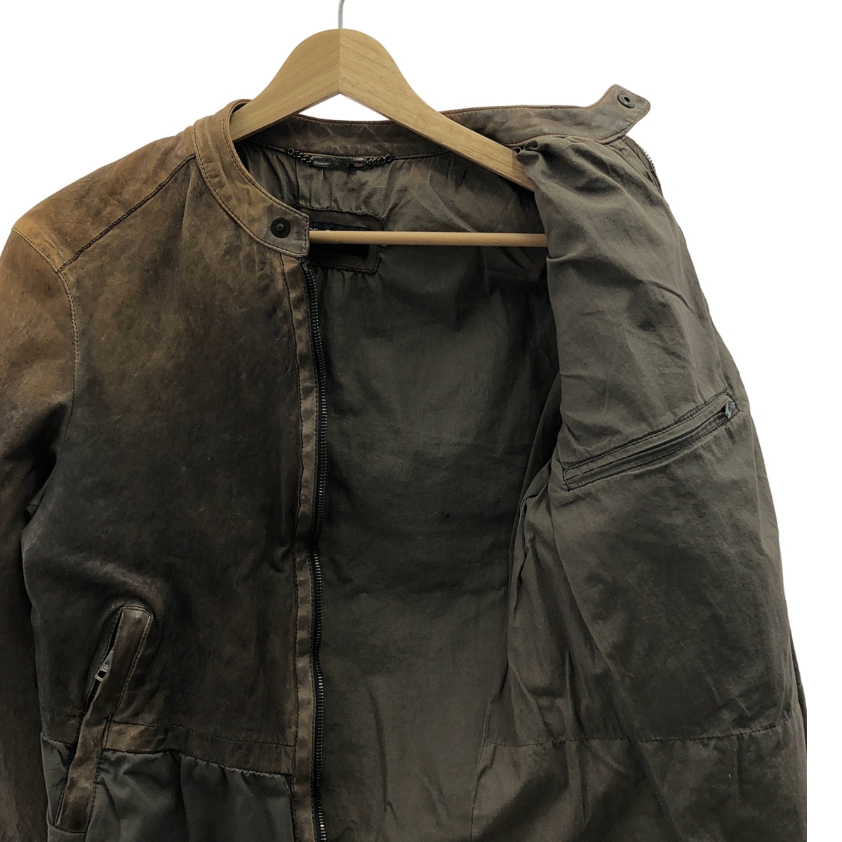 DOLCE&GABBANA / ドルチェ&ガッバーナドルガバ レザー コットン 切替 ライダースジャケット