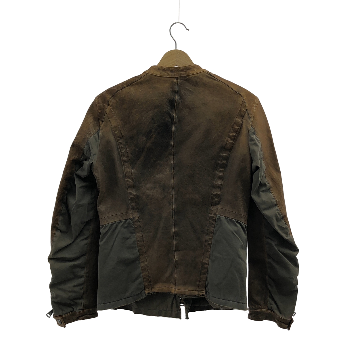 DOLCE&GABBANA / ドルチェ&ガッバーナドルガバ レザー コットン 切替 ライダースジャケット