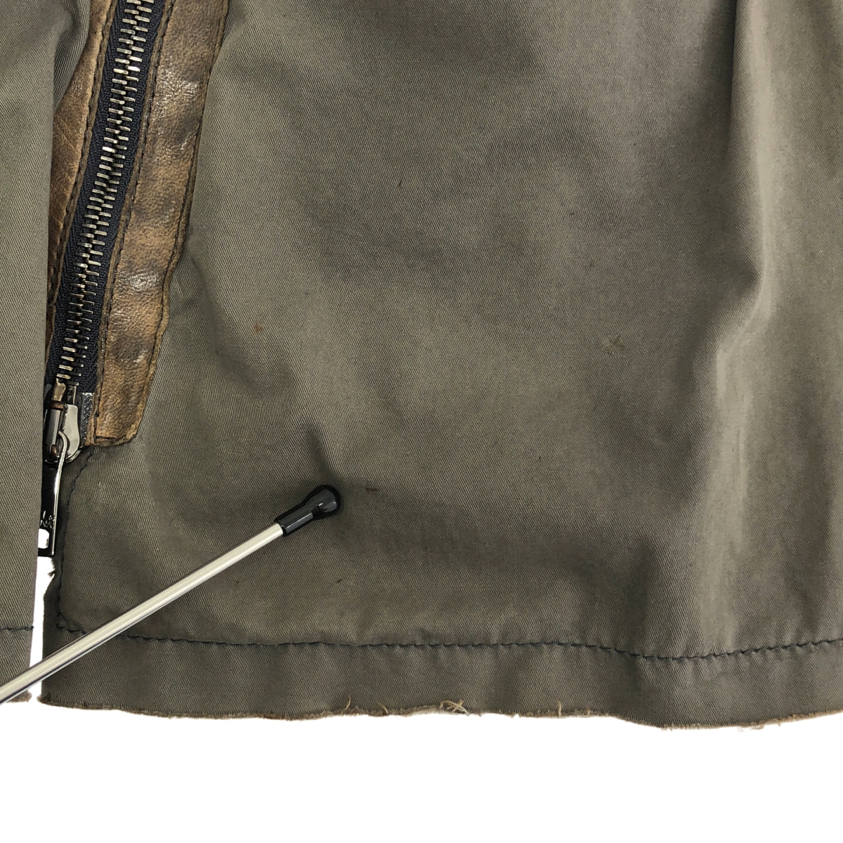 DOLCE&GABBANA / ドルチェ&ガッバーナドルガバ レザー コットン 切替 ライダースジャケット