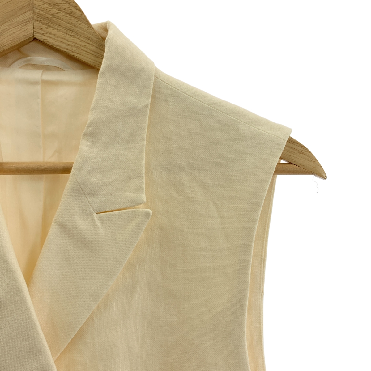 その他 リネン コットン パールボタン ダブルブレスト テーラード ジレ ベスト