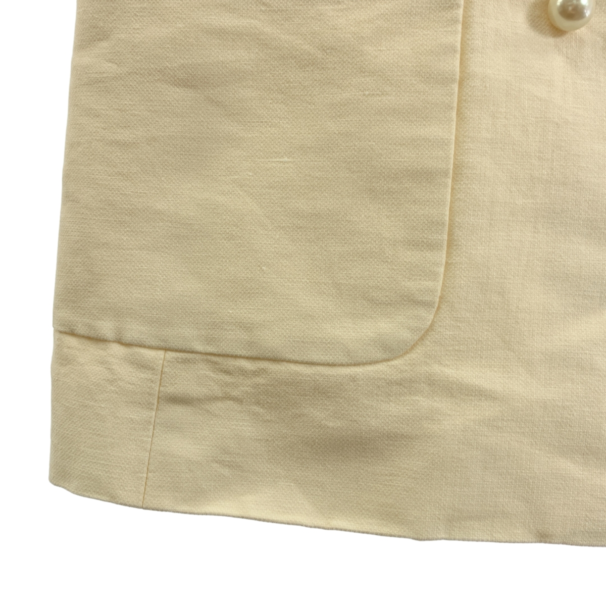 その他 リネン コットン パールボタン ダブルブレスト テーラード ジレ ベスト