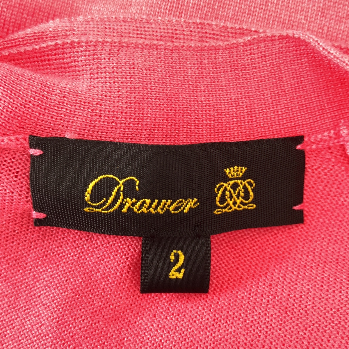 Drawer / ドゥロワー 18G カシミヤ シルク バックリボン Vネック ニット