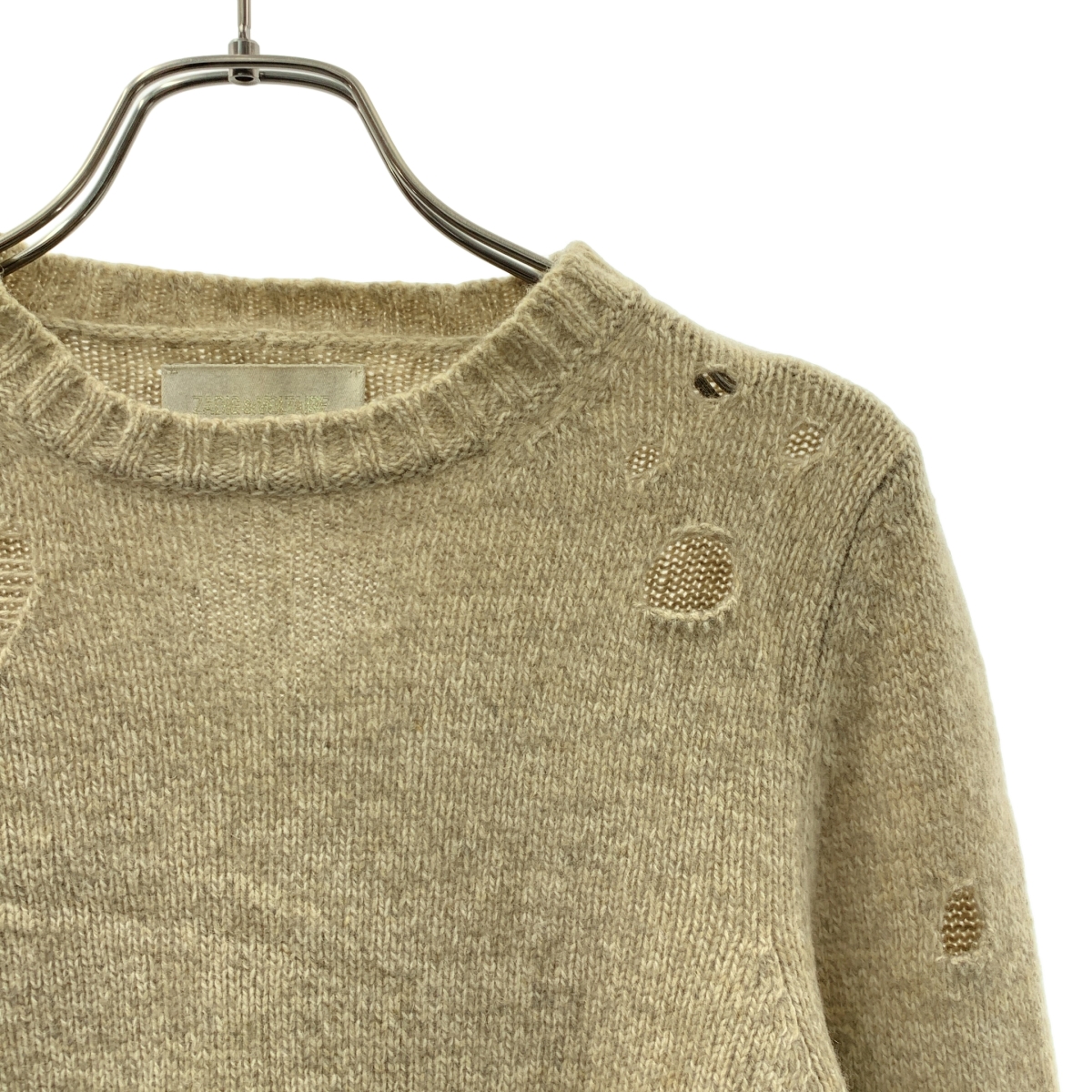 その他 ウール カットアウト クルーネック ニット セーター