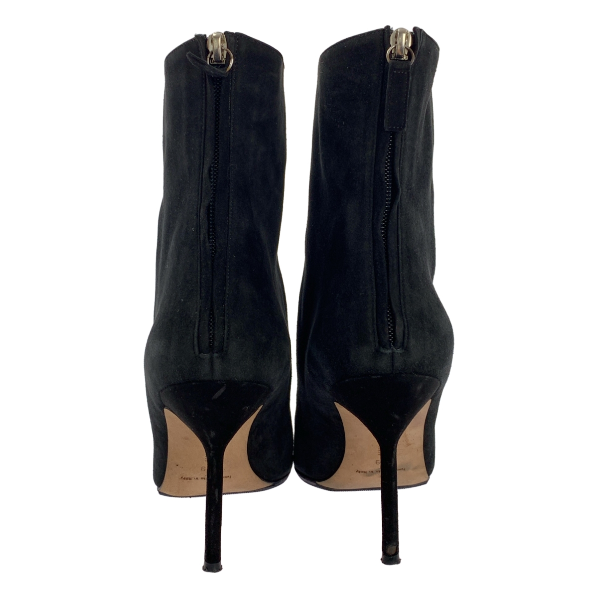 MANOLO BLAHNIK / マノロブラニク スエード レザー バックジップ ヒール ブーティ ショートブーツ