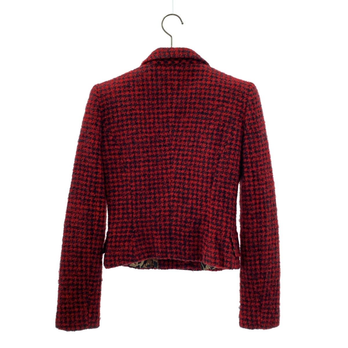 DOLCE＆GABBANA / ドルチェ＆ガッバーナドルガバ セットアップ / ウール レオパードライニング 千鳥格子柄 3B テーラードジャケット / スカート