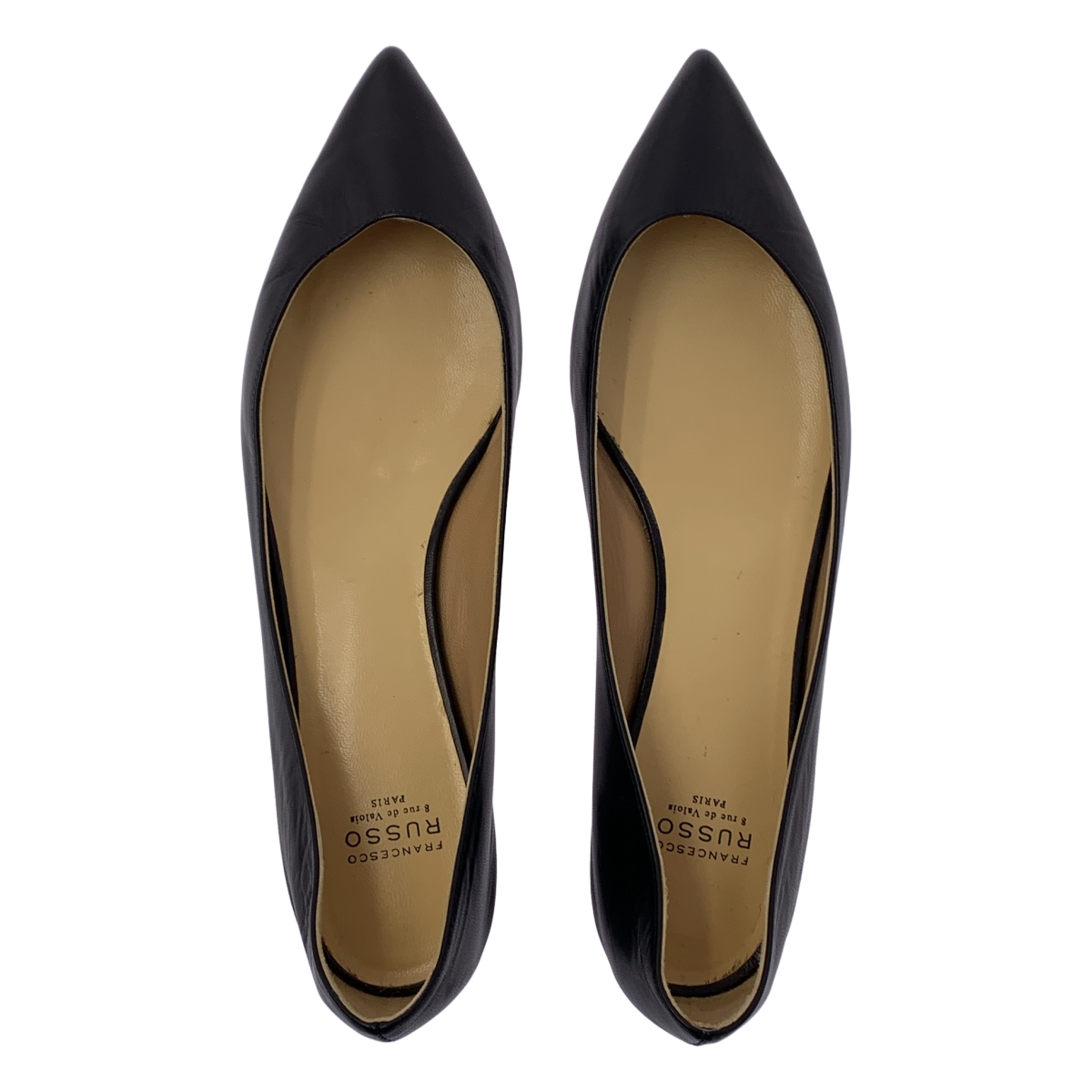 FRANCESCO RUSSO / フランチェスコルッソ ポインテッドトゥ レザー パンプス