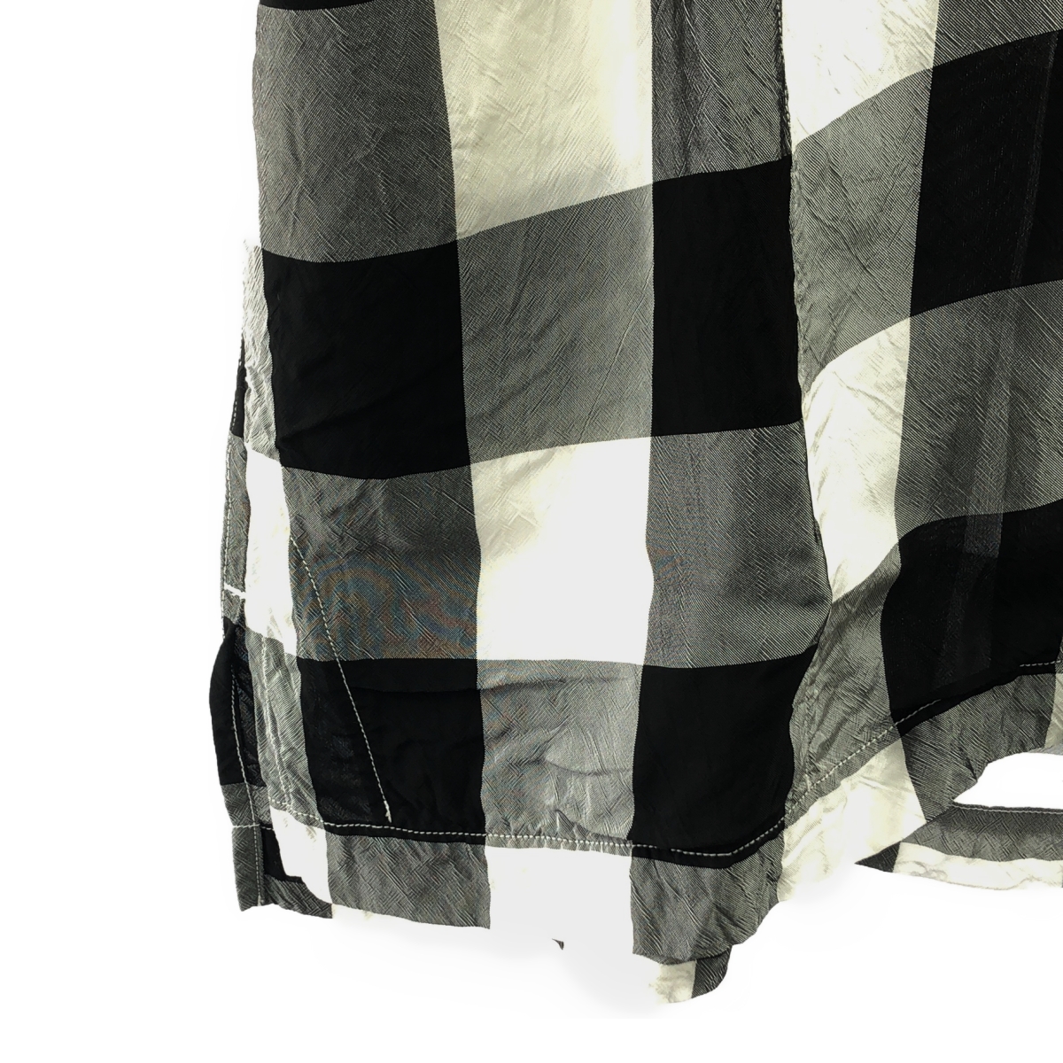 TOUJOURS / トゥジュー ブロックチェック オープンカラー シャツ