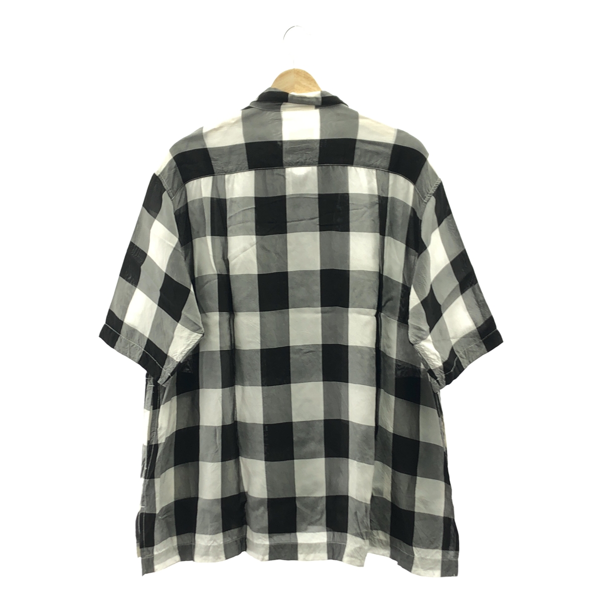 TOUJOURS / トゥジュー ブロックチェック オープンカラー シャツ