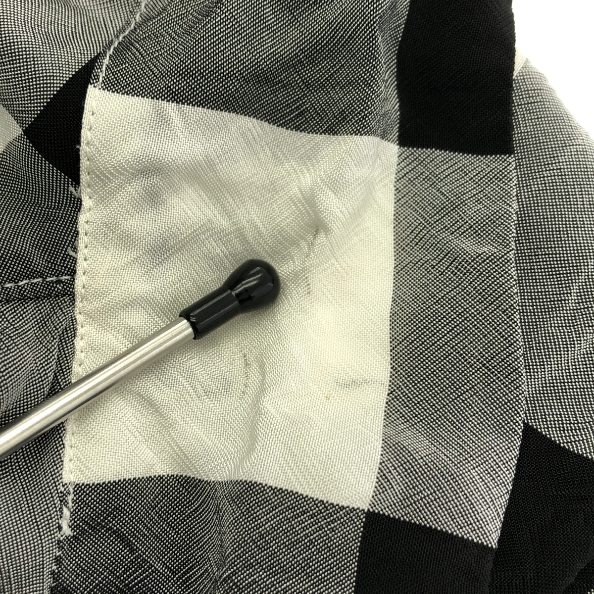 TOUJOURS / トゥジュー ブロックチェック オープンカラー シャツ