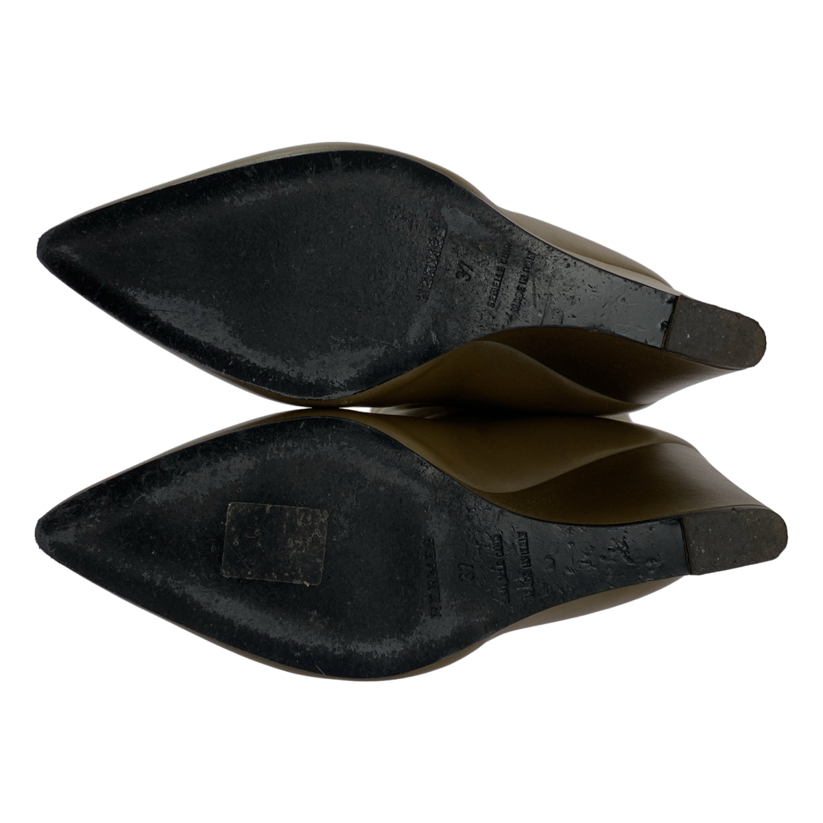 HERMES / エルメス レザー ポインテッドトゥ ロング ブーツ