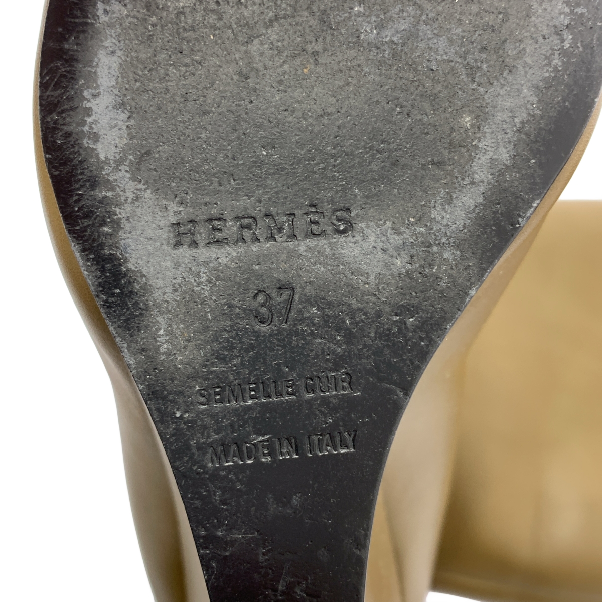 HERMES / エルメス レザー ポインテッドトゥ ロング ブーツ