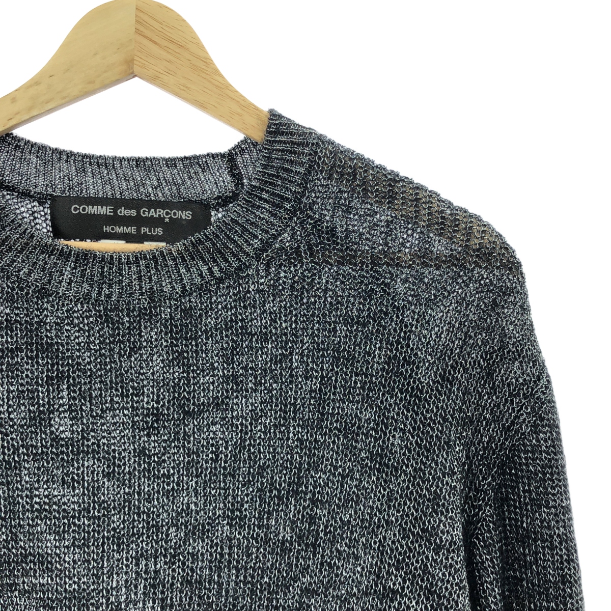 COMME des GARCONS HOMME PLUS / コムデギャルソンオムプリュス Silver Tint Knit クルーネック メタリック レーヨンモヘヤ ニット