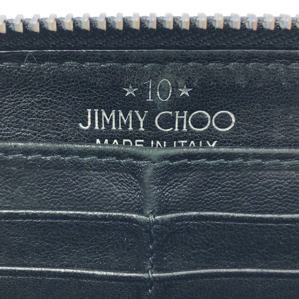 JIMMY CHOO / ジミーチュウ レザー スタッズ レインボー ラウンドジップ ウォレット 長財布 / ユニセックス