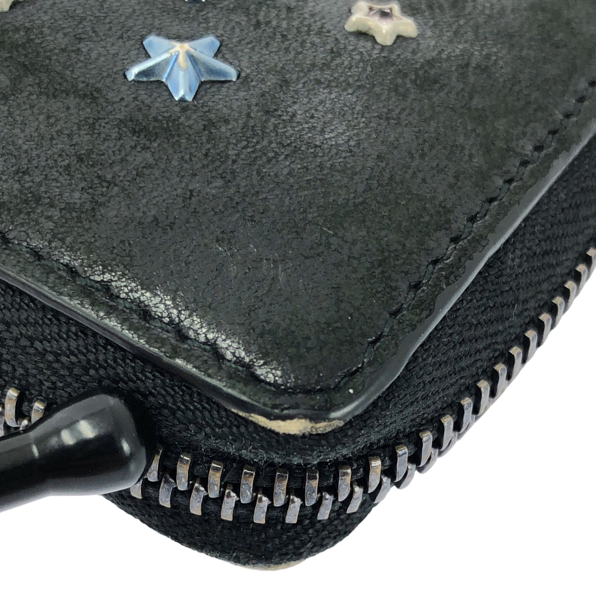 JIMMY CHOO / ジミーチュウ レザー スタッズ レインボー ラウンドジップ ウォレット 長財布 / ユニセックス