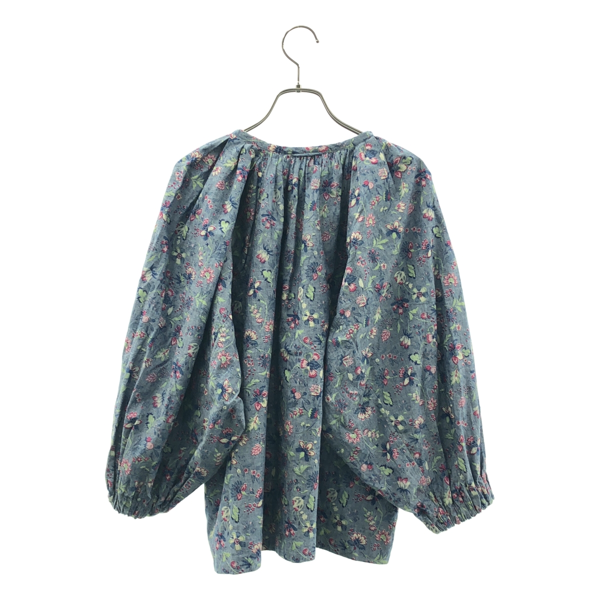 45r / フォーティファイブアール ダンガリー春花プリントのプカパフブラウス