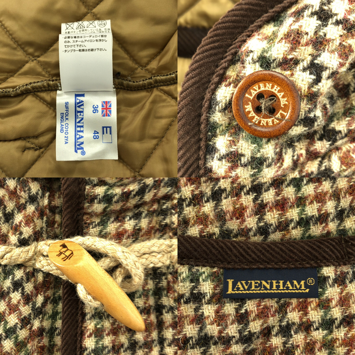 LAVENHAM / ラベンハム ウール キルティング ダッフルコート フーディ