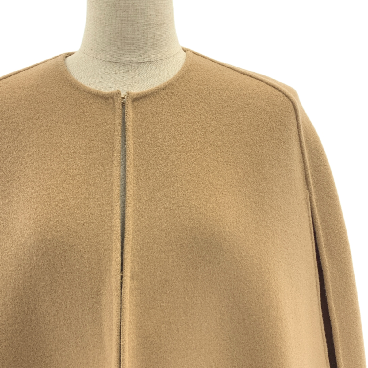 j. / ジェイドット ウール ノーカラー ケープ マント コート