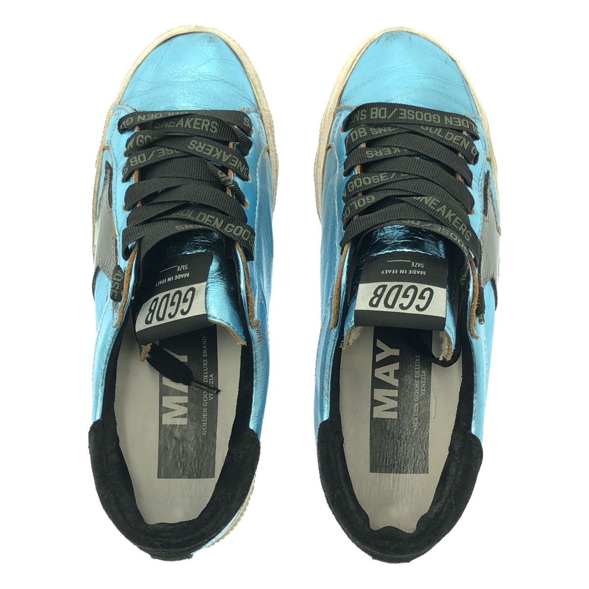GOLDEN GOOSE / ゴールデングース MAY ヴィンテージ加工 メタリックレザー スニーカー