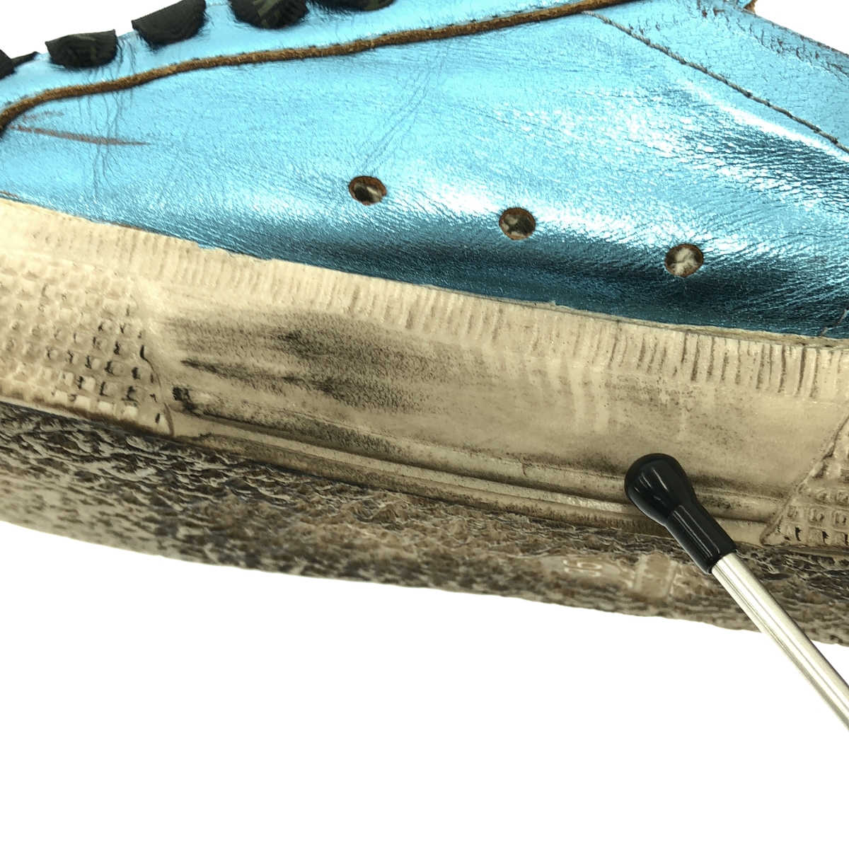 GOLDEN GOOSE / ゴールデングース MAY ヴィンテージ加工 メタリックレザー スニーカー