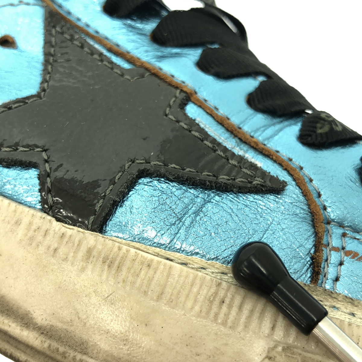 GOLDEN GOOSE / ゴールデングース MAY ヴィンテージ加工 メタリックレザー スニーカー