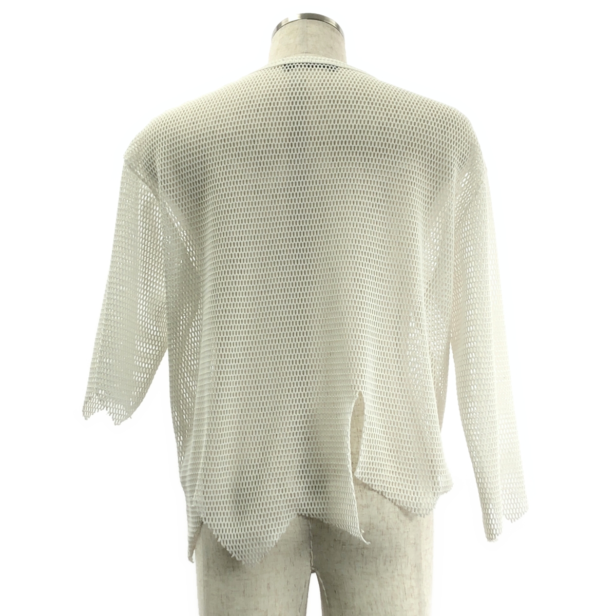 BLACK COMME des GARCONS / ブラックコムデギャルソン ポリエステル 変形 メッシュ クルーネック Tシャツ カットソー