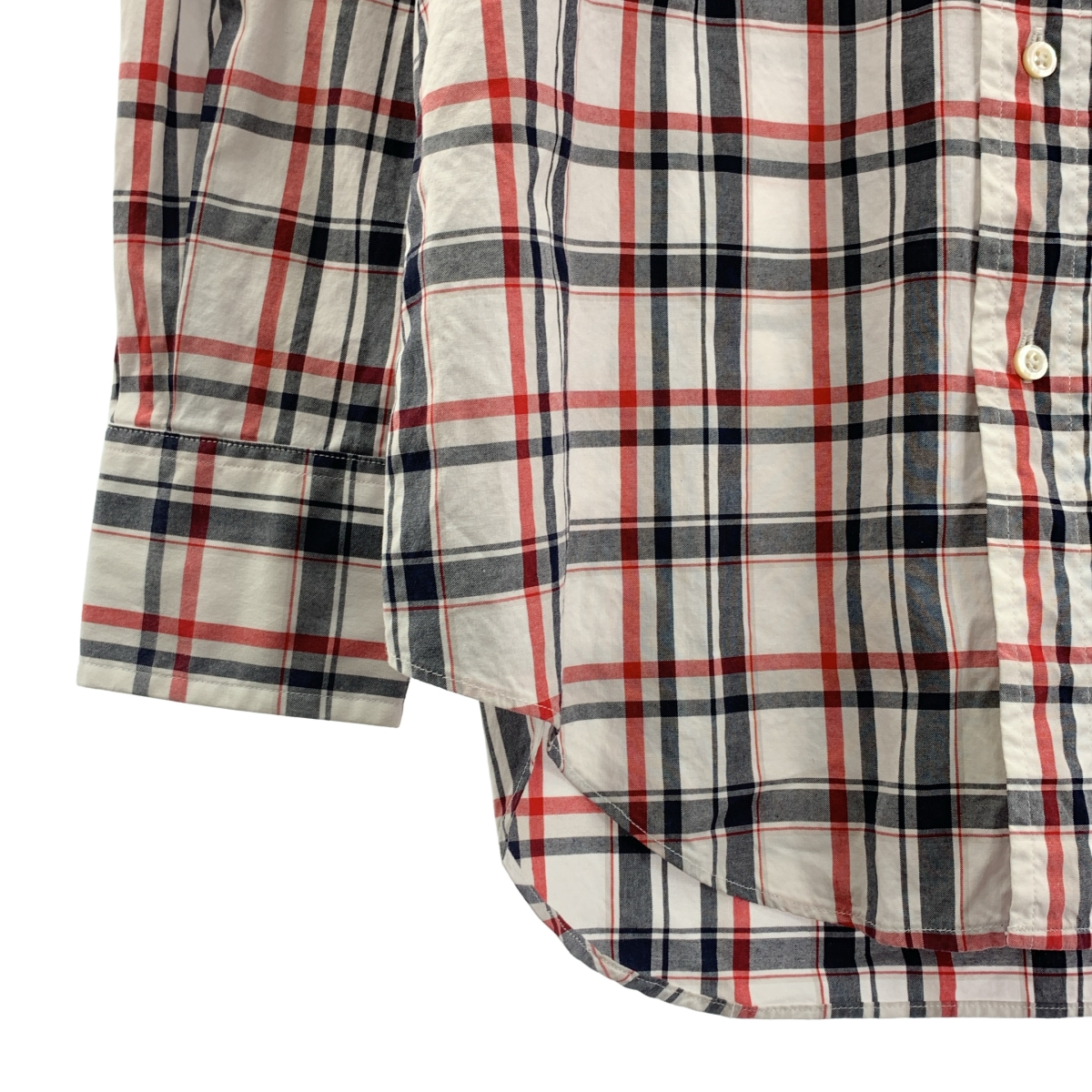THOM BROWNE / トムブラウン ラウンドカラー チェックシャツ