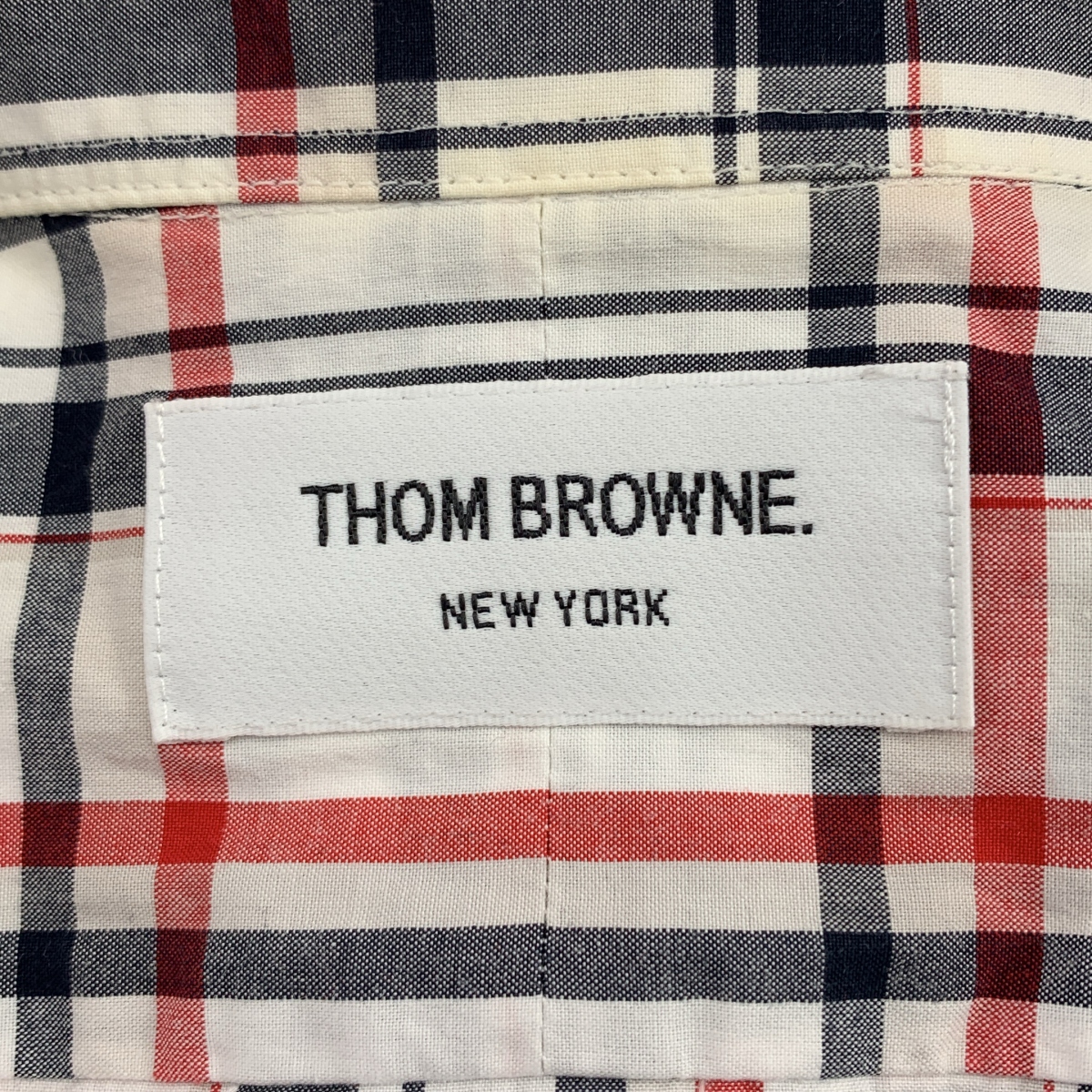 THOM BROWNE / トムブラウン ラウンドカラー チェックシャツ