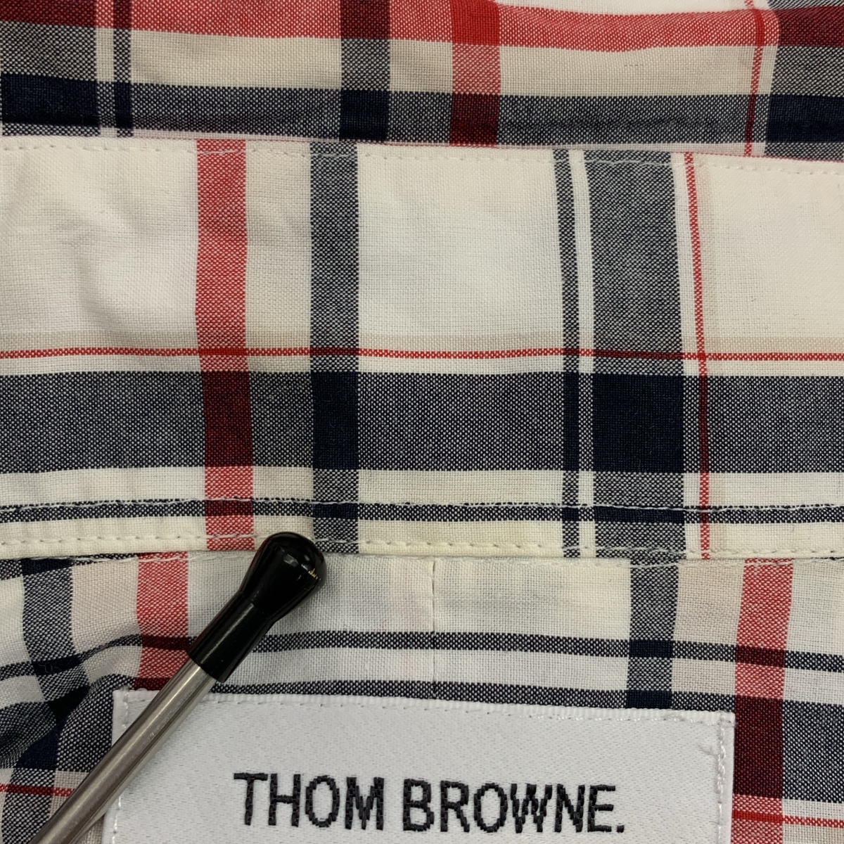 THOM BROWNE / トムブラウン ラウンドカラー チェックシャツ