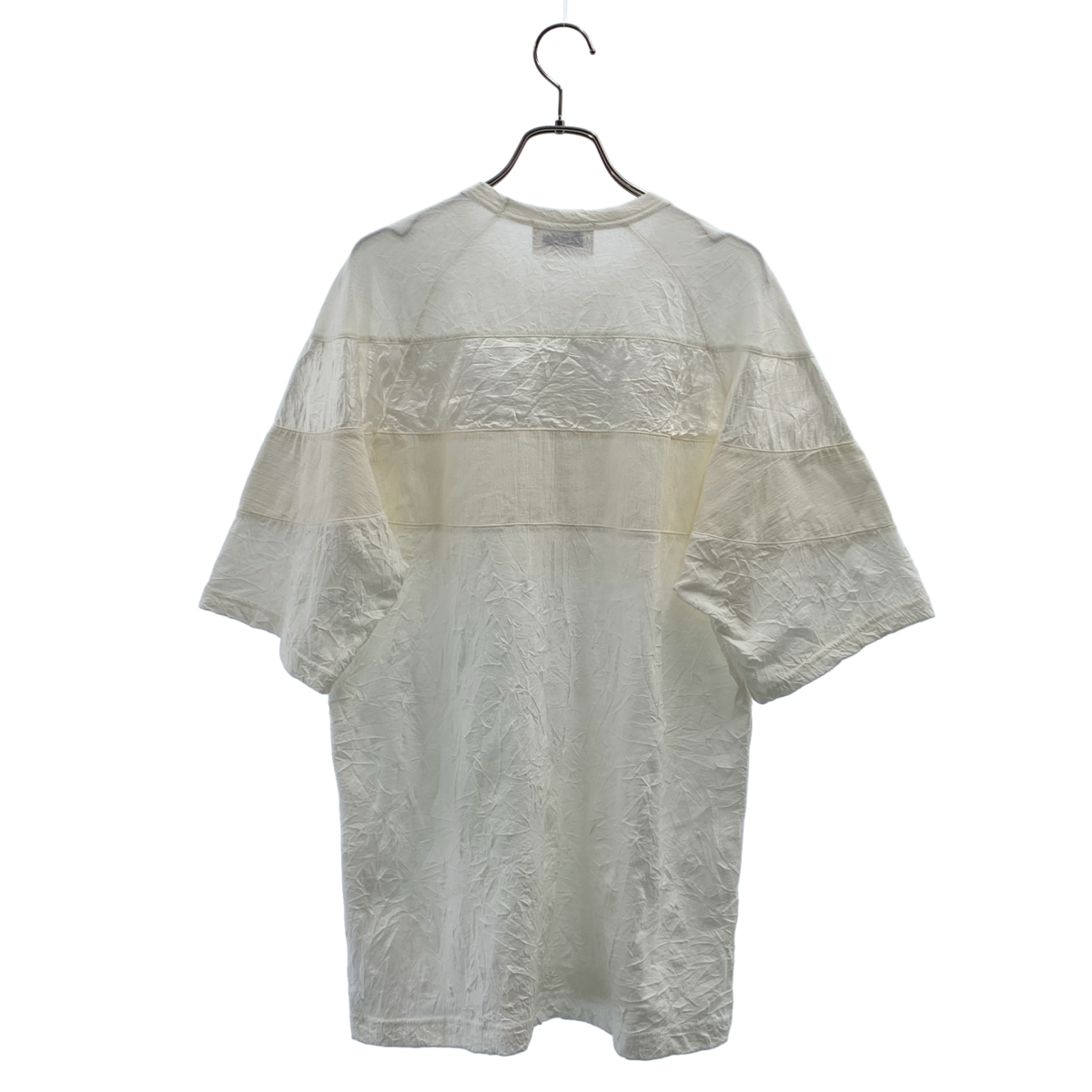 KUON / クオン Cap Sleeve Wrinked T-Shirt シワ加工 異素材切替 キャップスリーブ Tシャツ