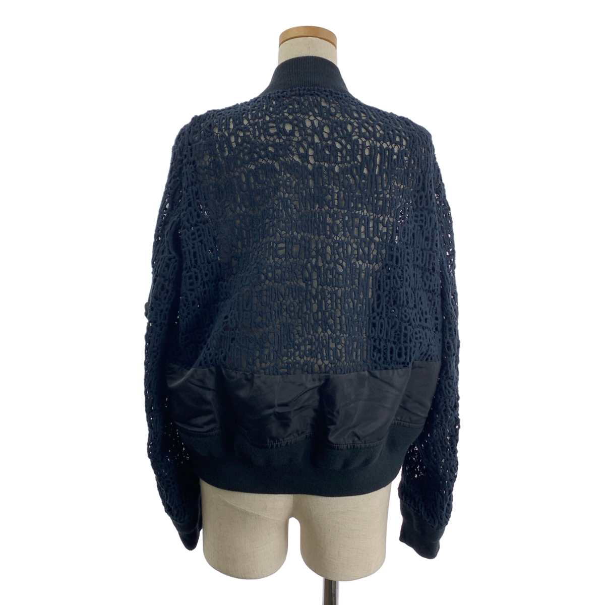 sacai / サカイ 異素材 切替 レーススリーブ ボンバー ジャケット ブルゾン