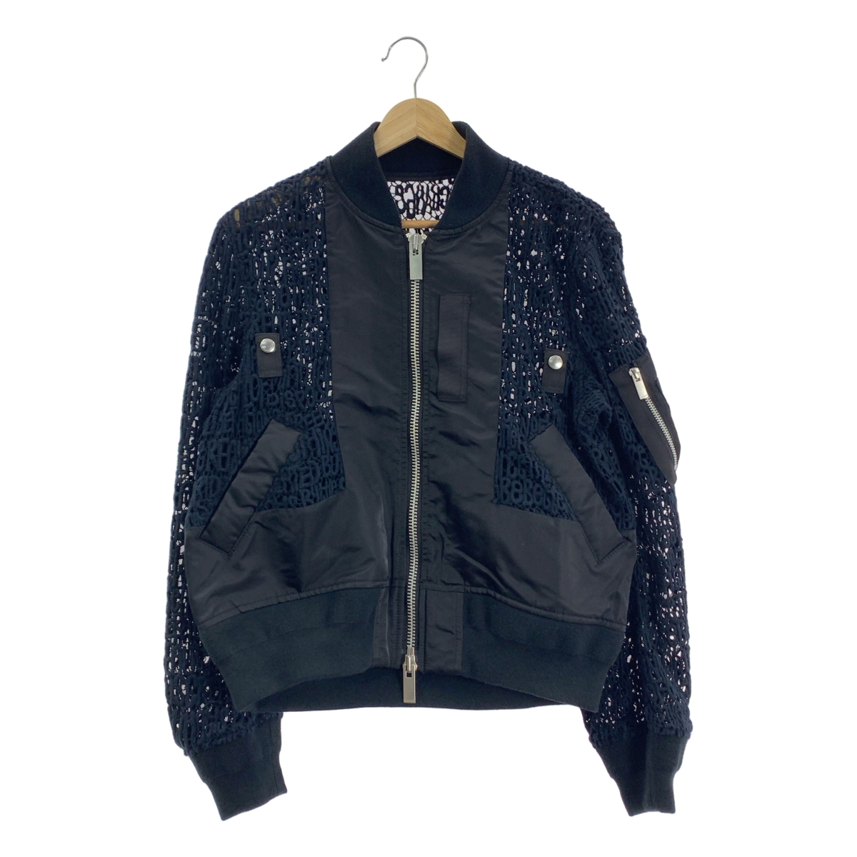 sacai / サカイ 異素材 切替 レーススリーブ ボンバー ジャケット ブルゾン
