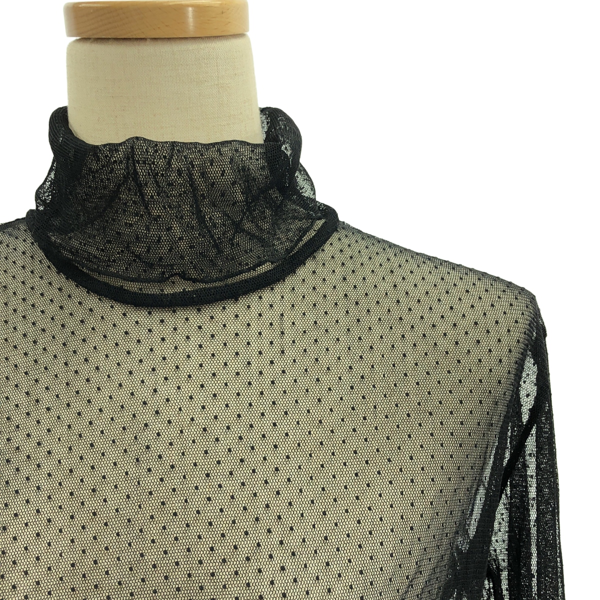 Col Pierrot / コルピエロ Dot sheer Blouse / チュール ハイネック ブラウス カットソー