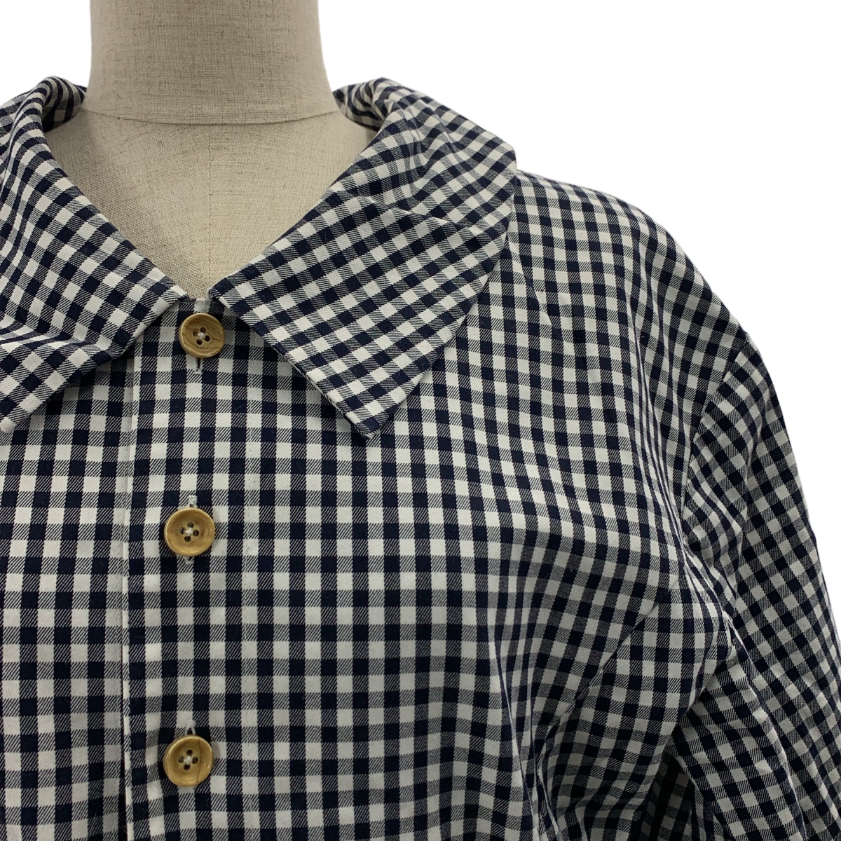 Re:poris / レポリス フルーツパーラー フルーツサンド / チェック ポケット付き ボリューム ワンピース