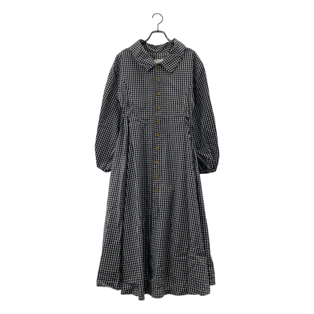 Re:poris / レポリス フルーツパーラー フルーツサンド / チェック ポケット付き ボリューム ワンピース
