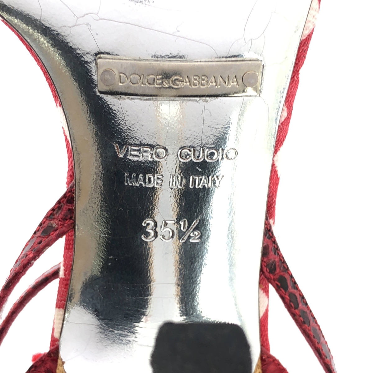 DOLCE＆GABBANA / ドルチェ＆ガッバーナドルガバ ギンガムチェック ビジュー ヒール サンダル