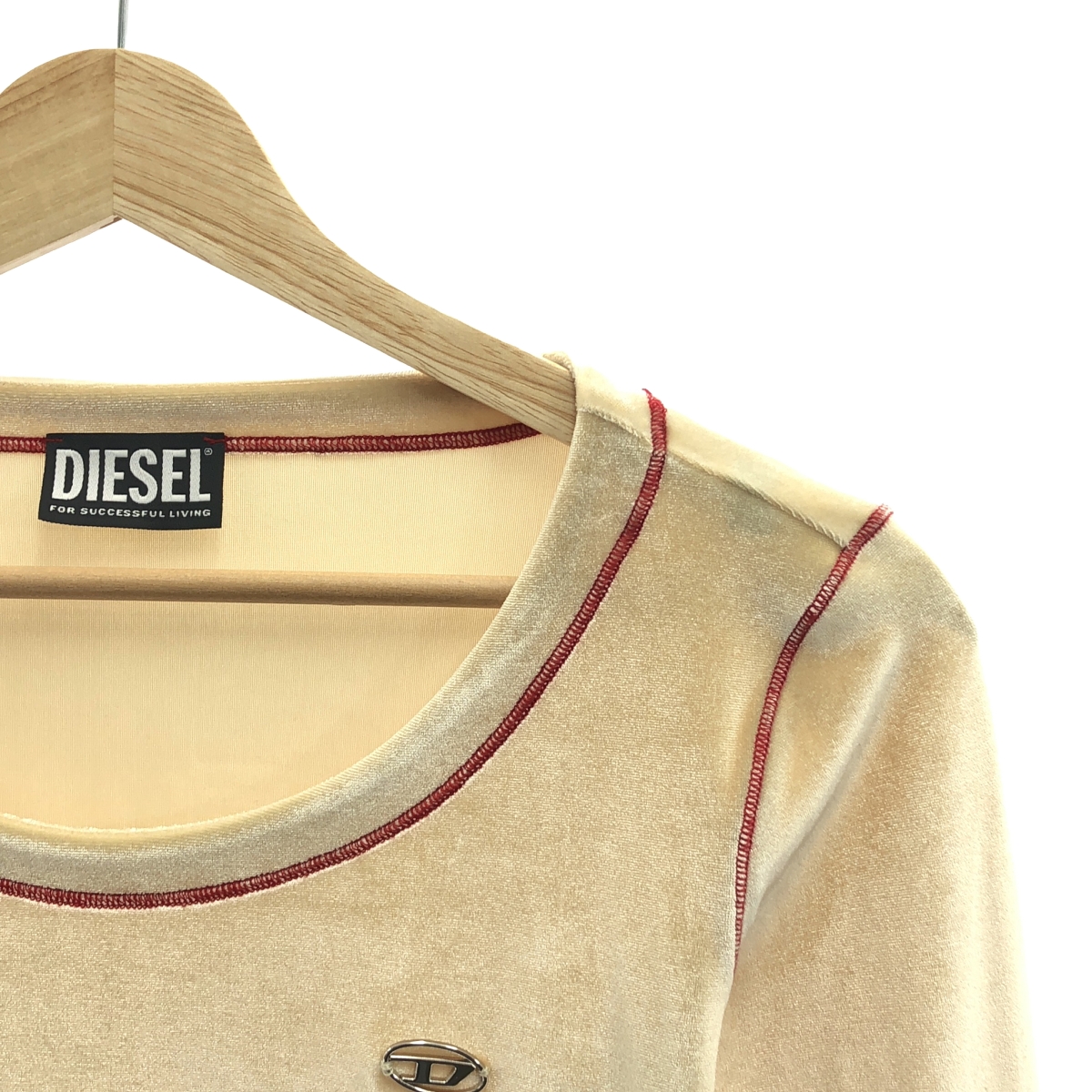 その他 ベロア ロゴ ワイドネック カットソー