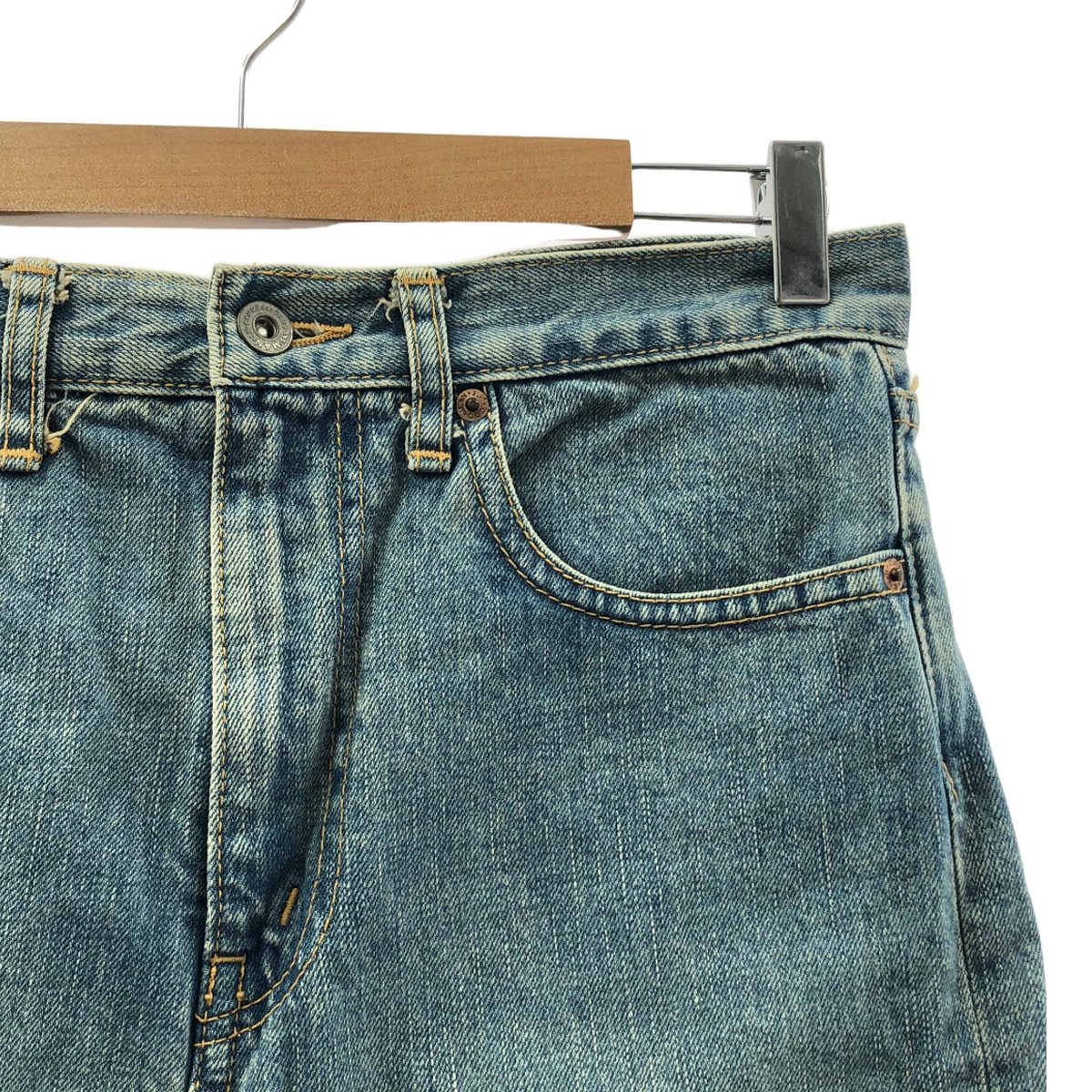 JUNYA WATANABE MAN PINK / ジュンヤワタナベマンピンク ダメージ加工 ウォッシュドデニム スカート