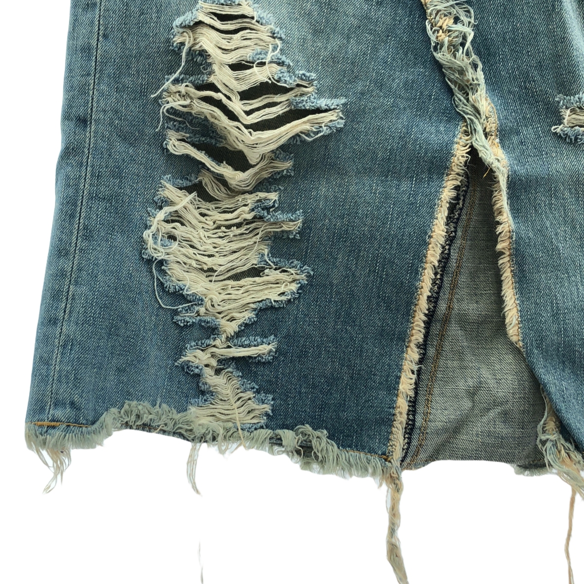 JUNYA WATANABE MAN PINK / ジュンヤワタナベマンピンク ダメージ加工 ウォッシュドデニム スカート