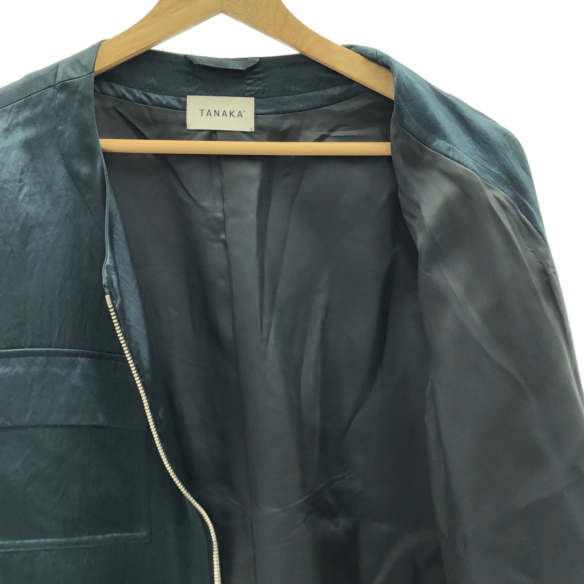 TANAKA / タナカ NO COLLAR WORK JACKET サテン ノーカラー ワークジャケット