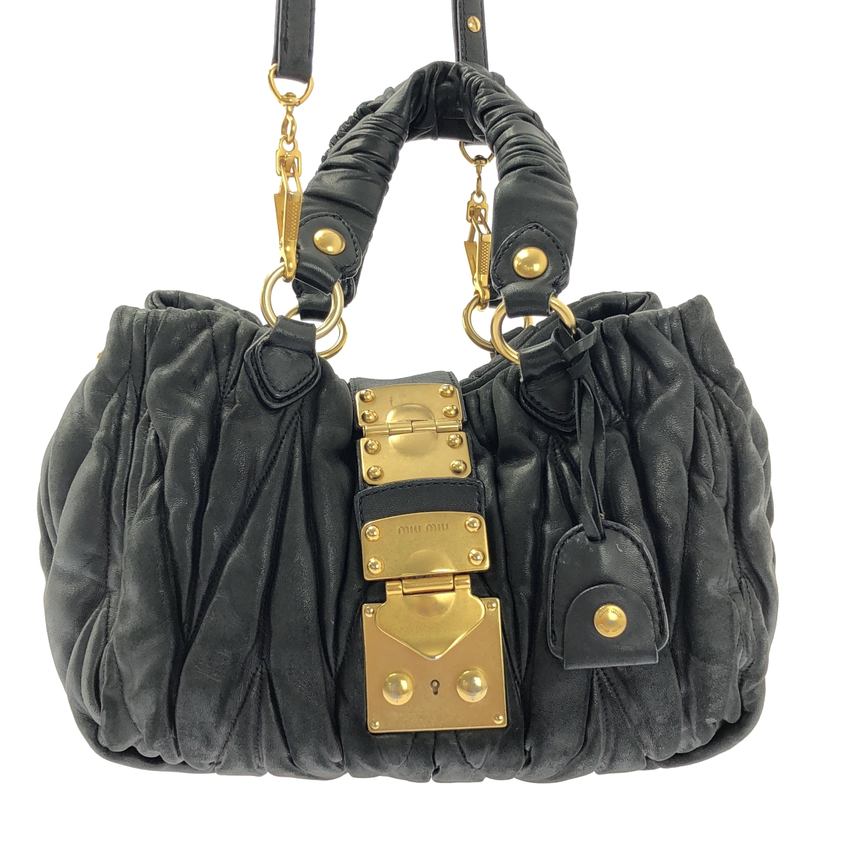 miu miu / ミュウミュウ 2way マテラッセ レザー ショッピング ハンドバッグ