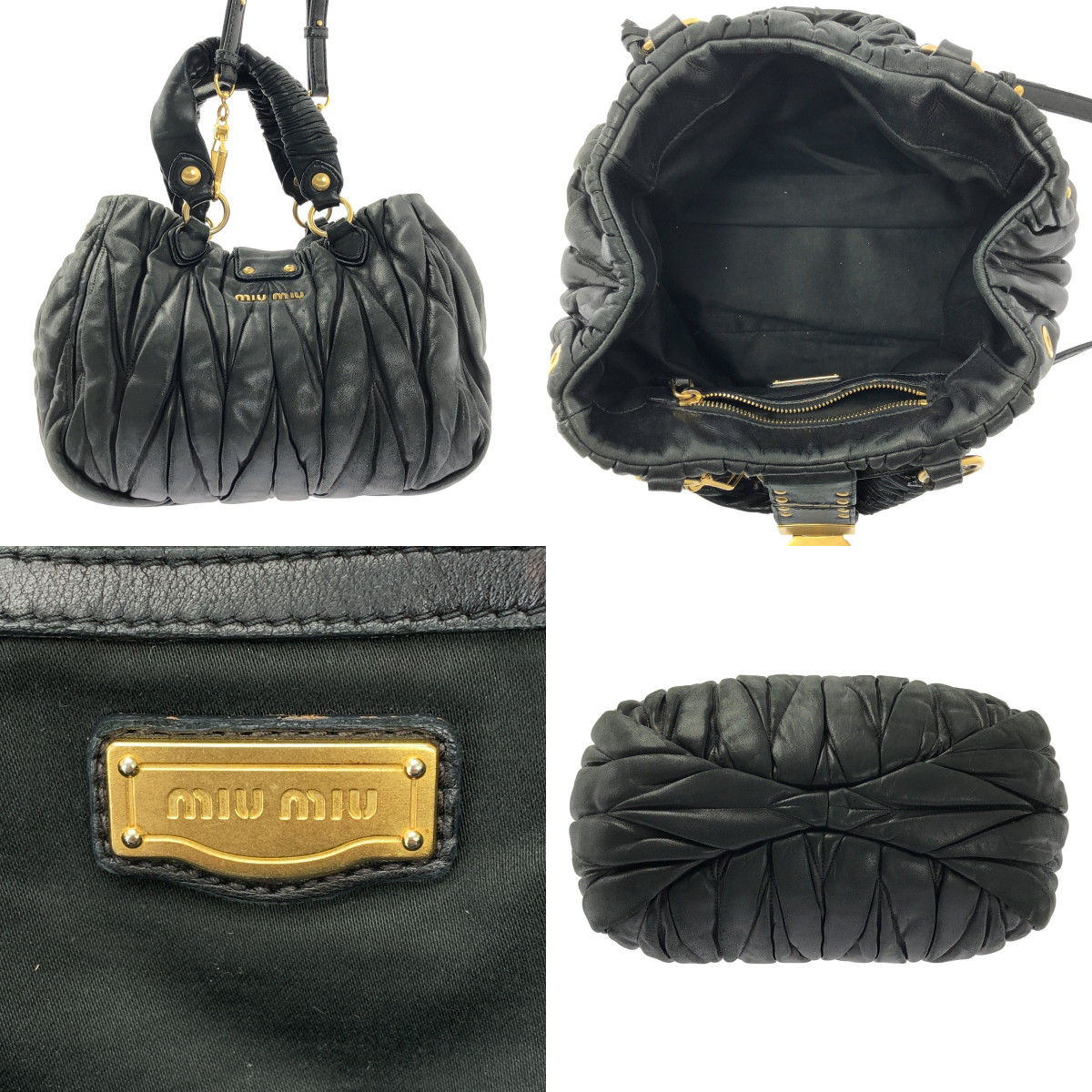 miu miu / ミュウミュウ 2way マテラッセ レザー ショッピング ハンドバッグ